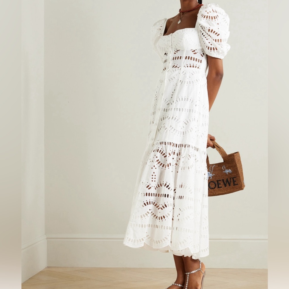 Charo Ruiz White Crochet Maxi Dress